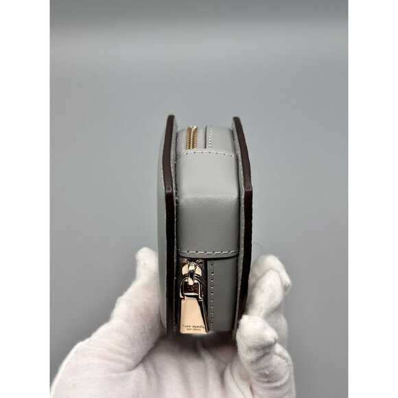 Kate Spade KK753 Liv Heart Coin Purse Bag Charm Smooth Nimbus Grey Leather NWT - Picture 7 of 15